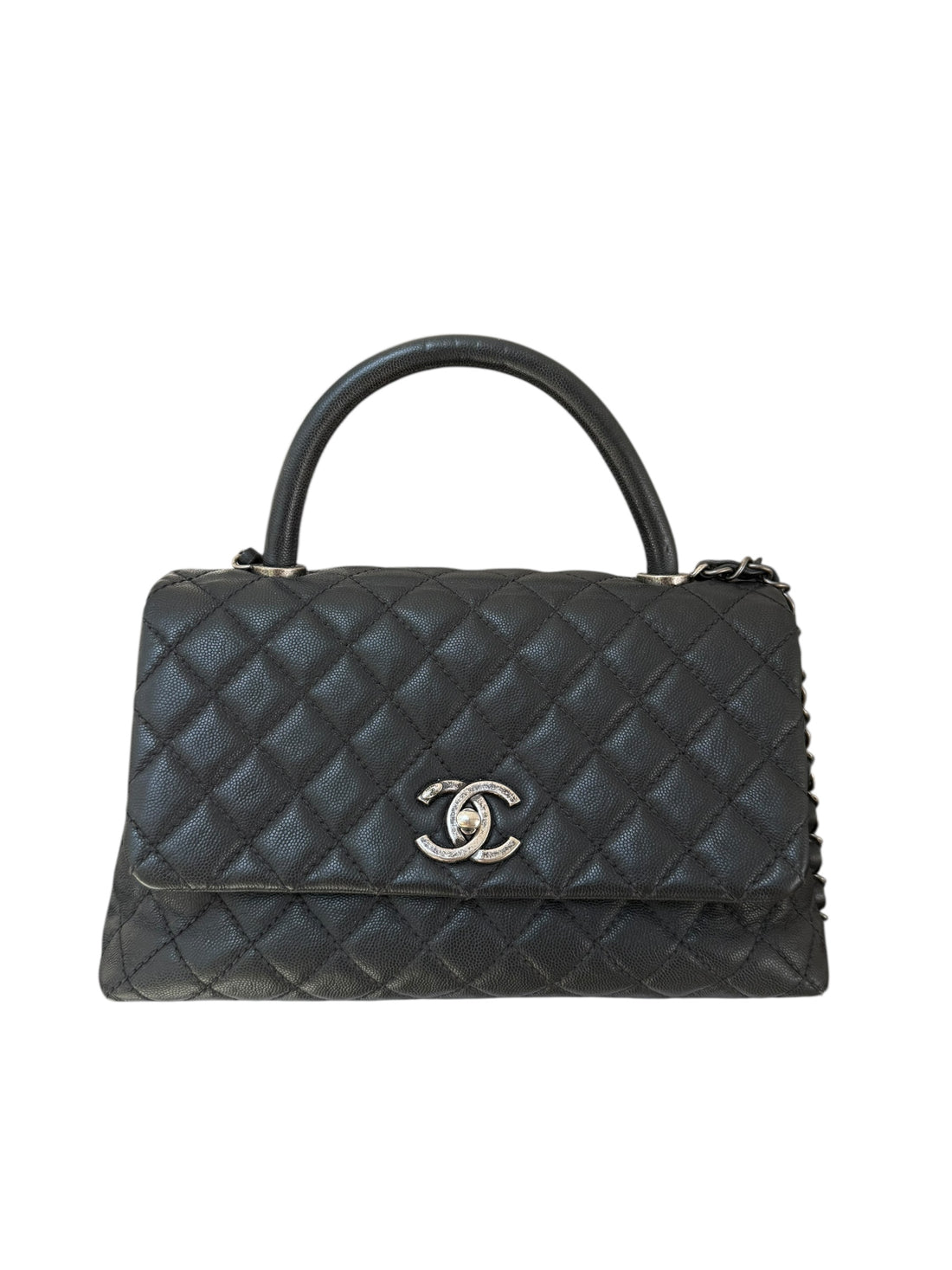 Chanel Coco Handle aus schwarzem Caviarleder