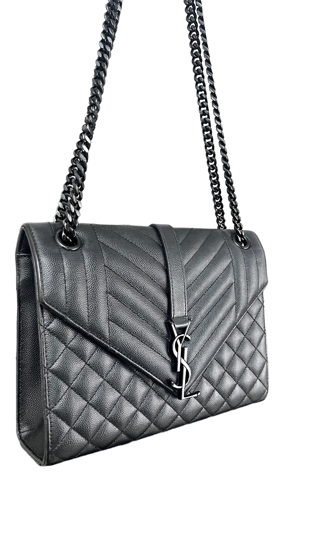 YSL Saint Laurent Envelope Medium All Black