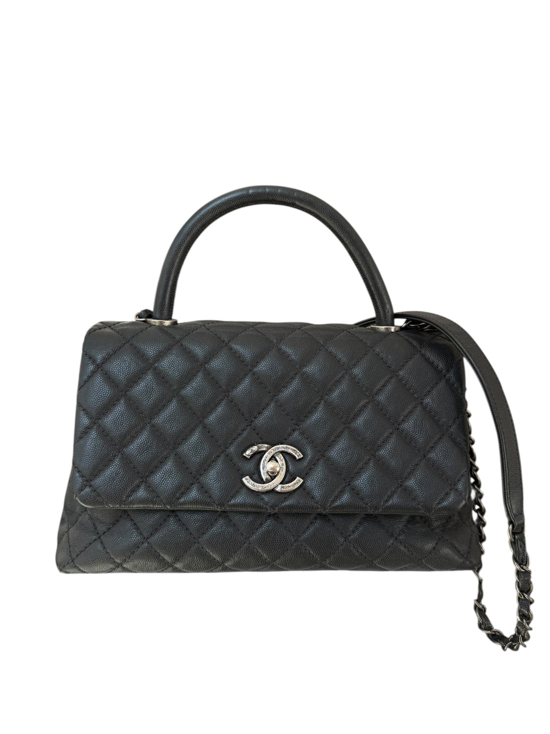 Chanel Coco Handle aus schwarzem Caviarleder