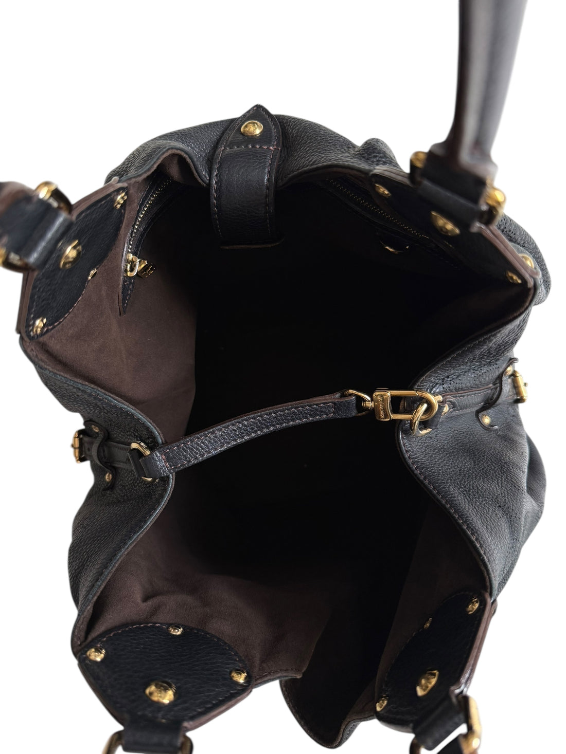 Louis Vuitton Mahina L Handtasche aus schwarzem weichem Kalbleder