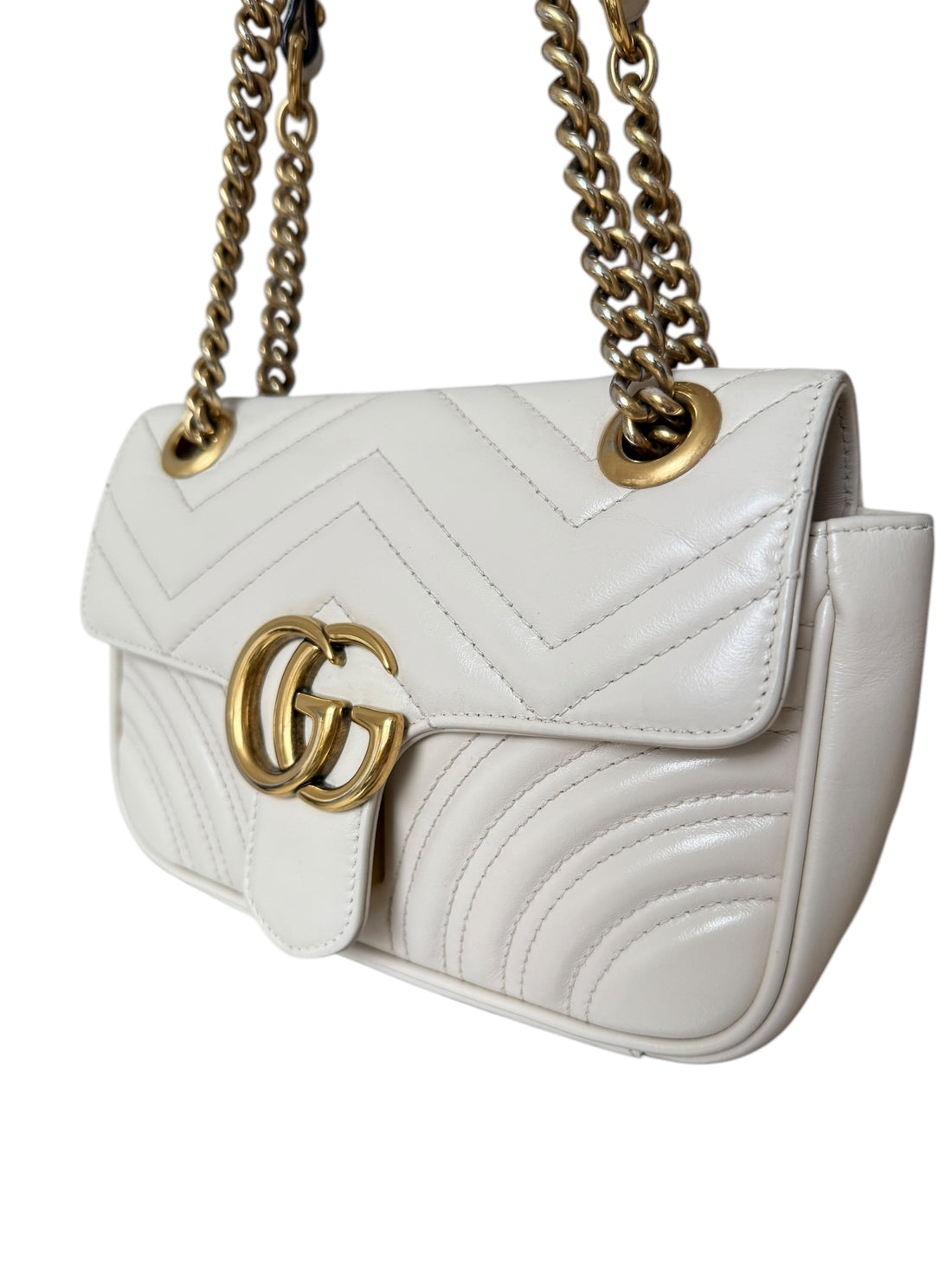 Gucci Marmont hellbeige Mini Schultertasche