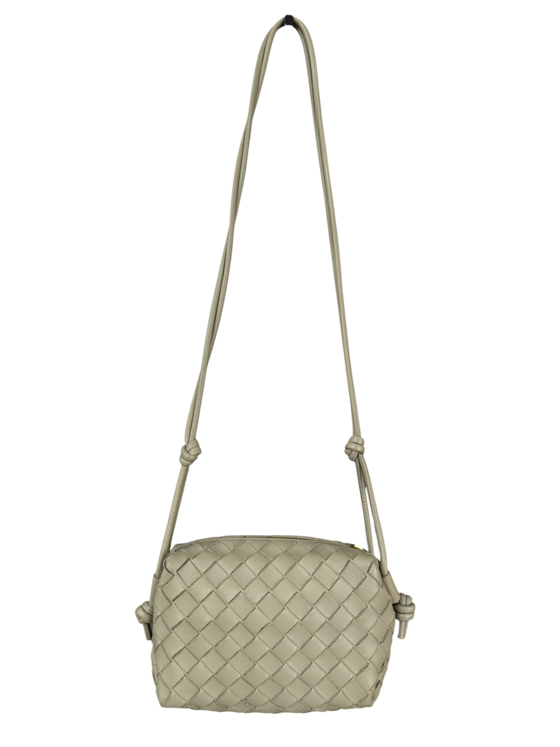 Bottega Veneta Mini Loop Camerabag aus Intrecciato Leder in der Farbe Travertine