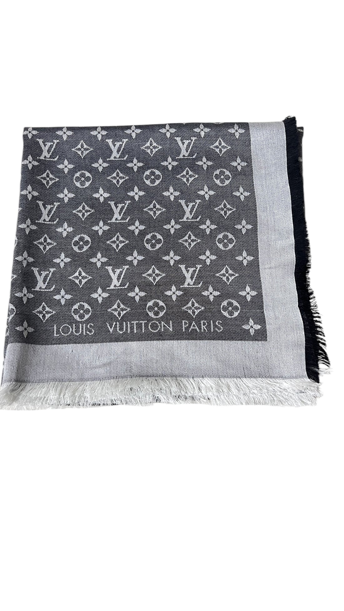Louis Vuittion Schal M71378 Monogram Denim schwarz