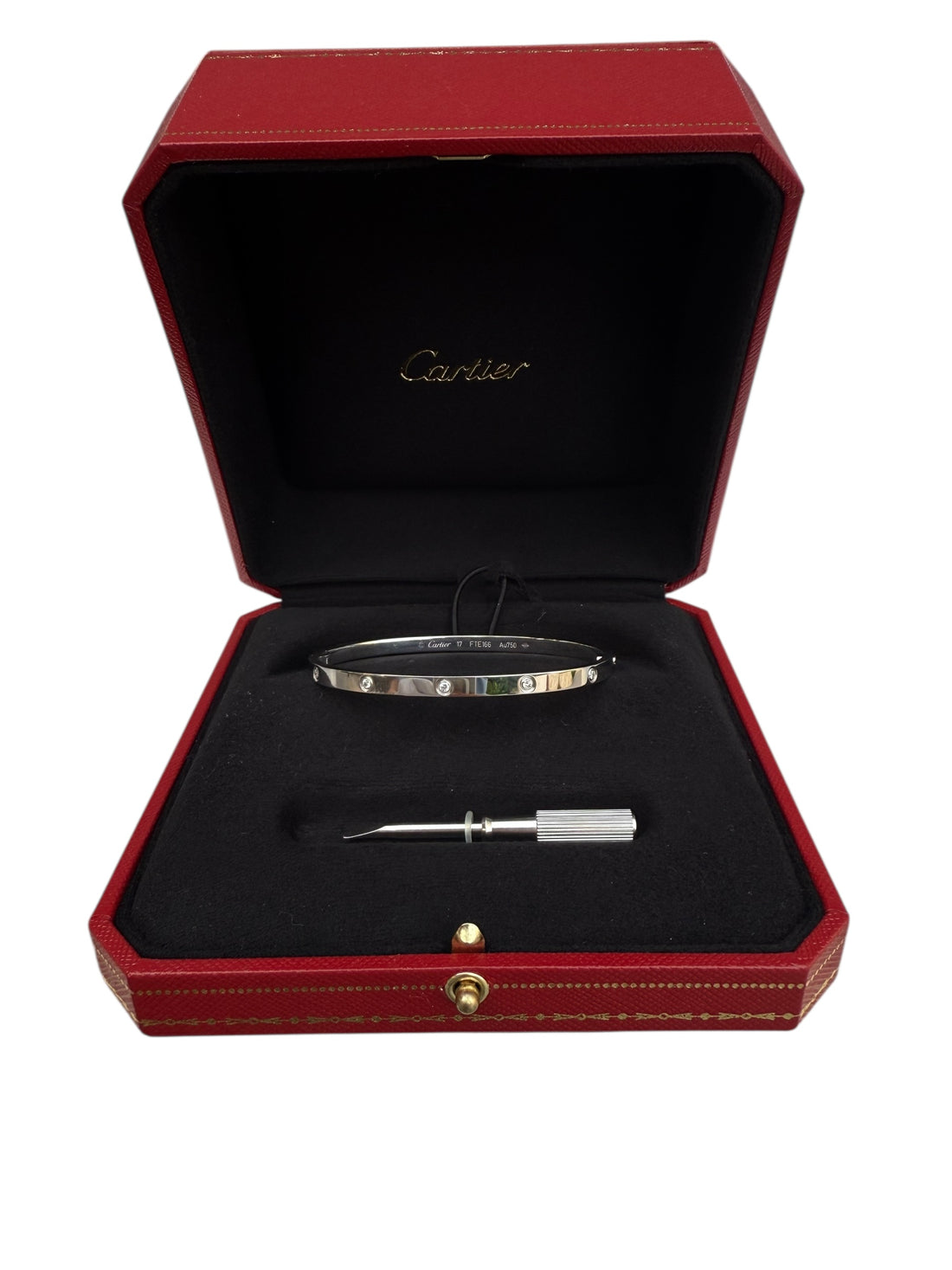 Cartier LOVE Bracelett Armreif mit 10 Diamanten Weissgold