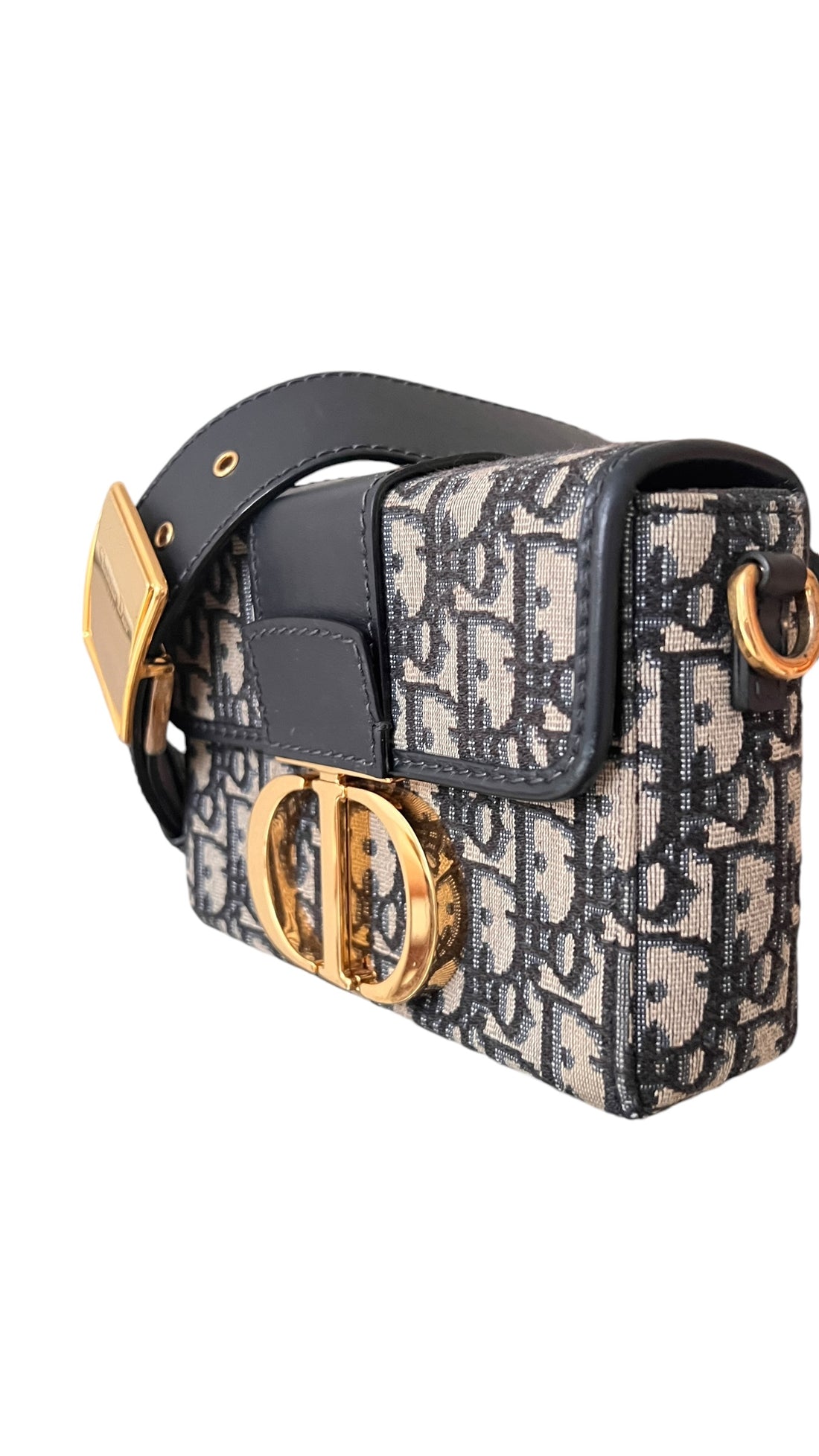 Dior 30 Montaigne Box Tasche in Oblique blau