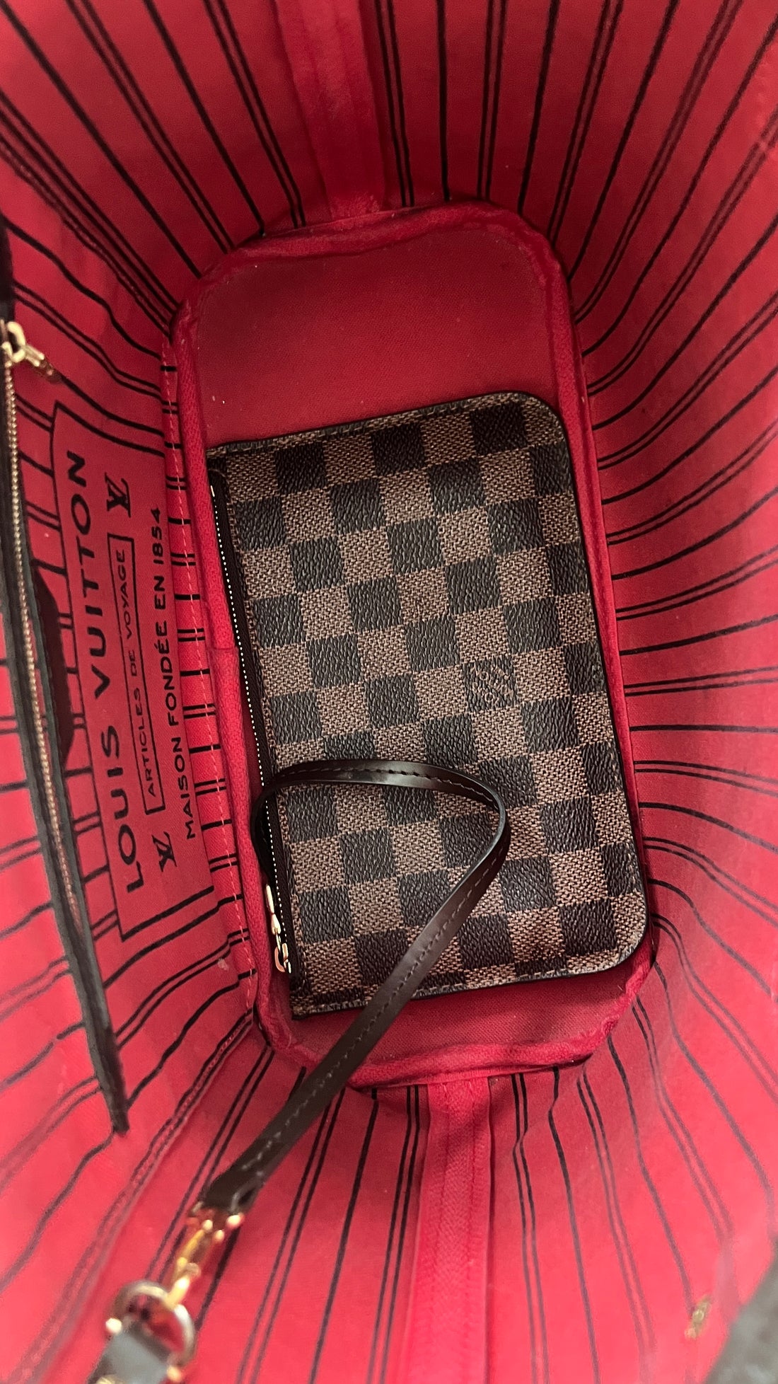 Louis Vuitton Neverfull pm in Damier Ebene Canvas