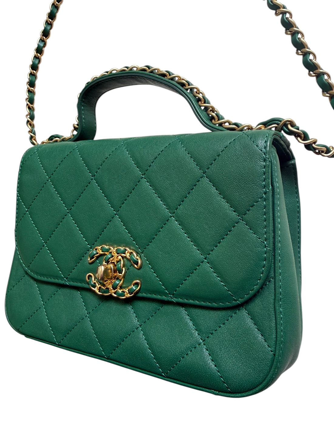 Chanel Chain Infinity 19 Top Handle in der Farbe grün