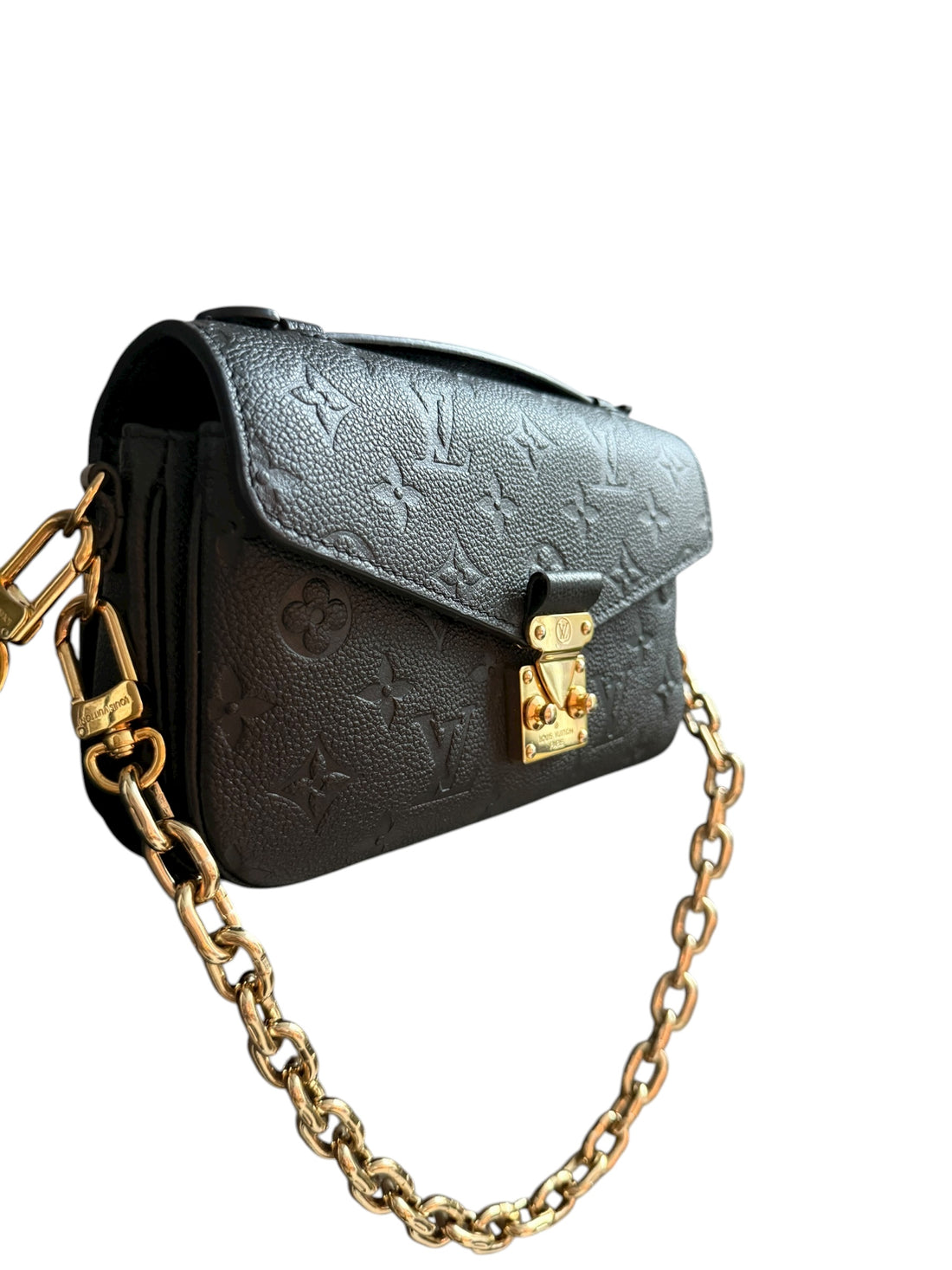 Louis Vuitton Métis East West aus schwarzem genarbtem Rindsleder