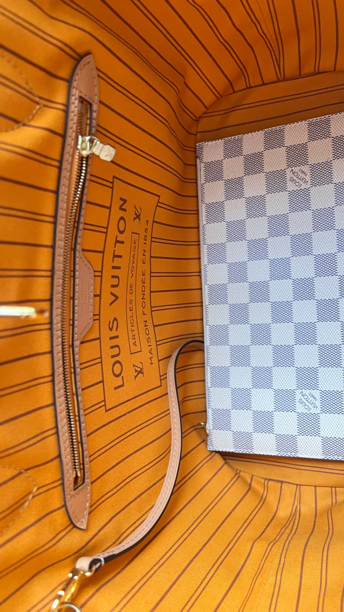 Louis Vuitton Neverfull Damier Azur Braided Rose