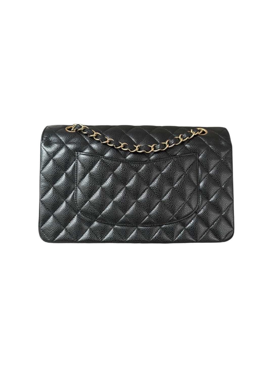 Chanel Classic Timeless Double Flap Bag Medium Caviarleder und goldfarbene Hardware