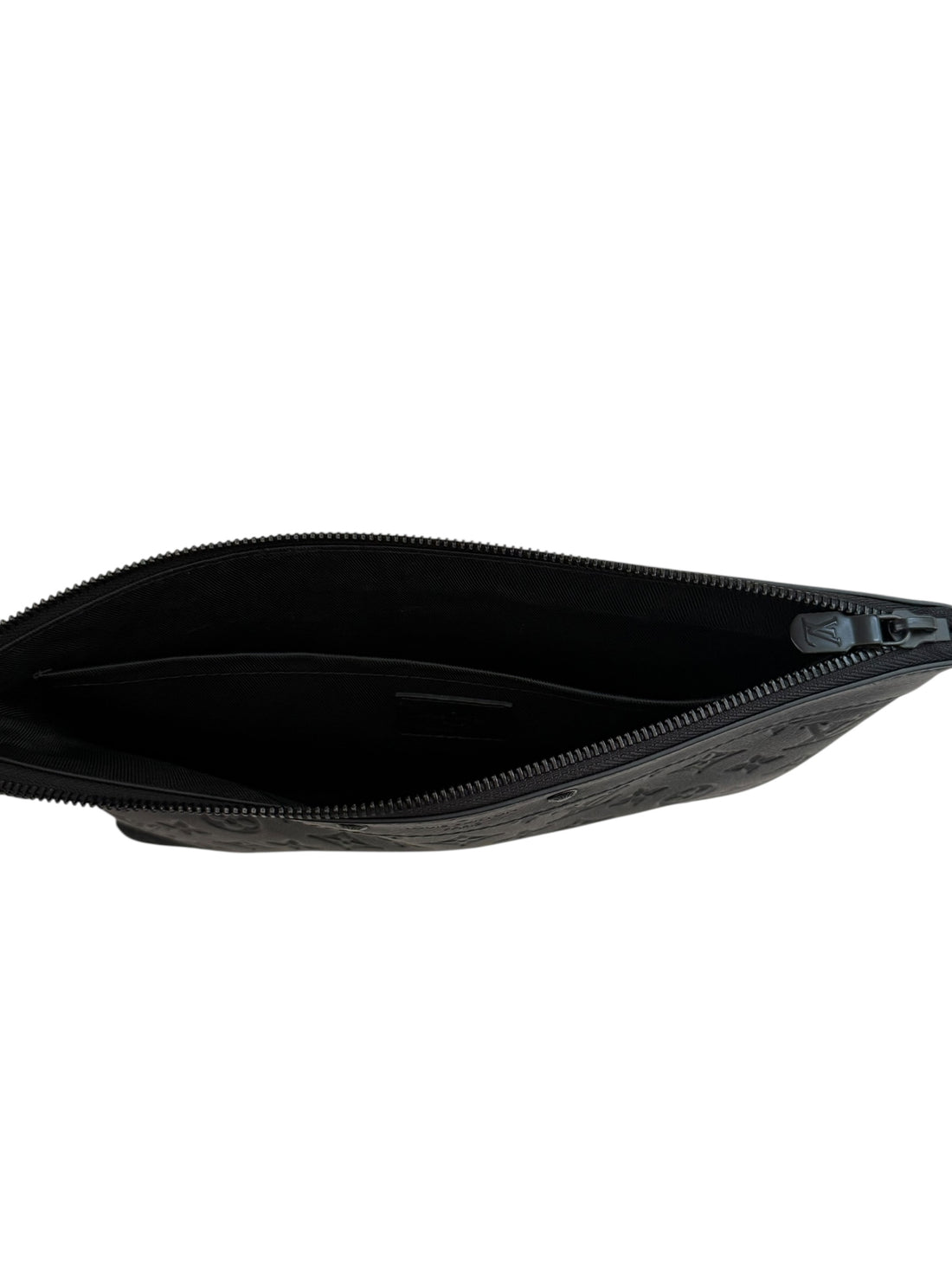 Louis Vuitton Pochette To Go in Monogram Shadow Leder.