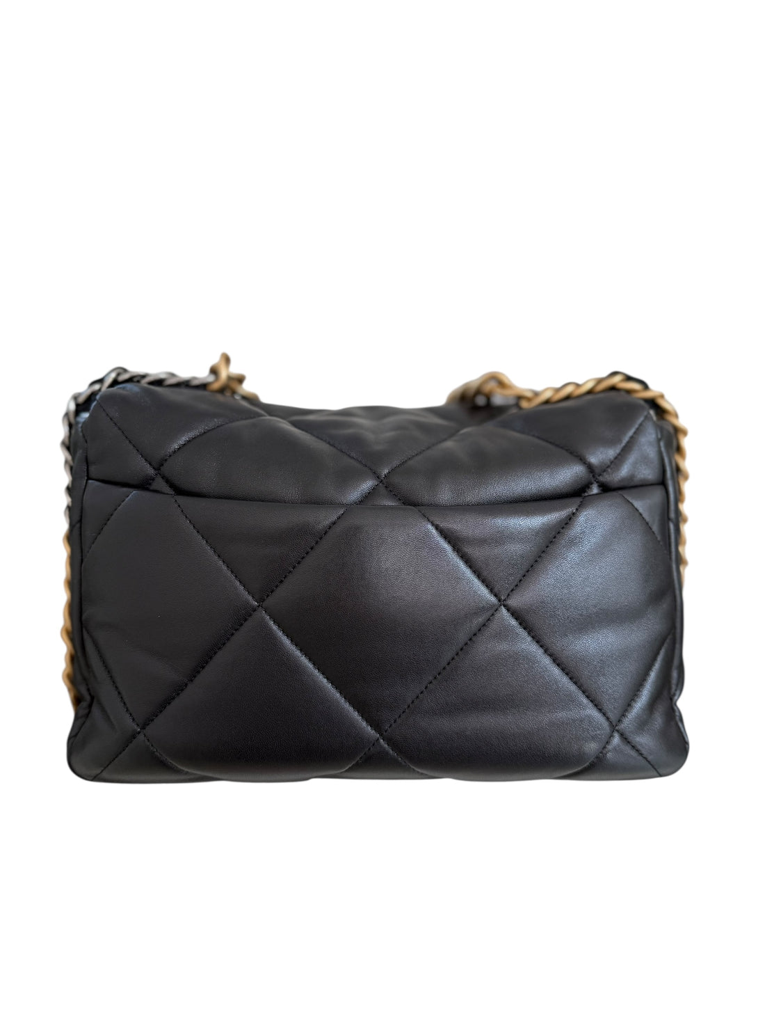 Chanel 19 Medium schwarzes Lammleder
