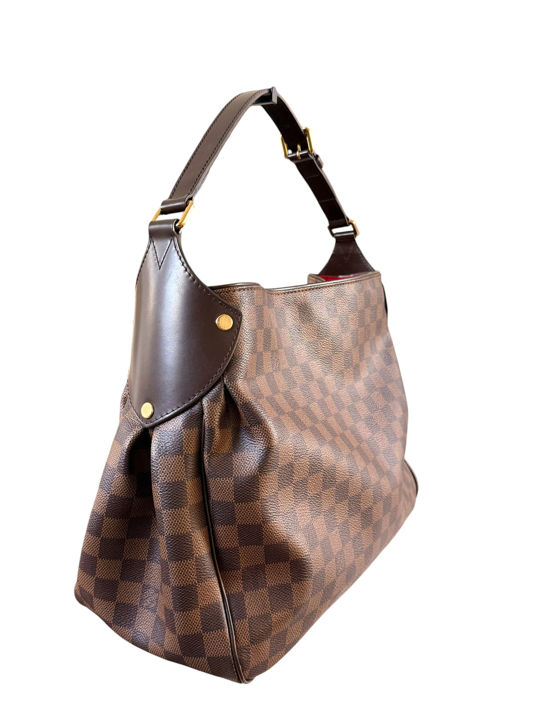 Louis Vuitton Reggia in Damier Ebene mit verstellbarem Schulterriemen.