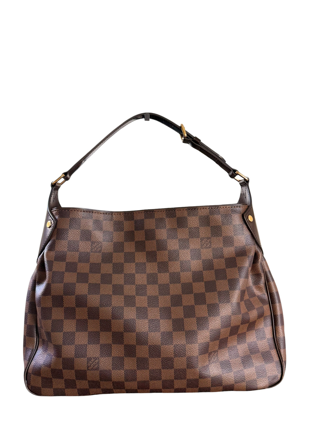 Louis Vuitton Reggia in Damier Ebene mit verstellbarem Schulterriemen.