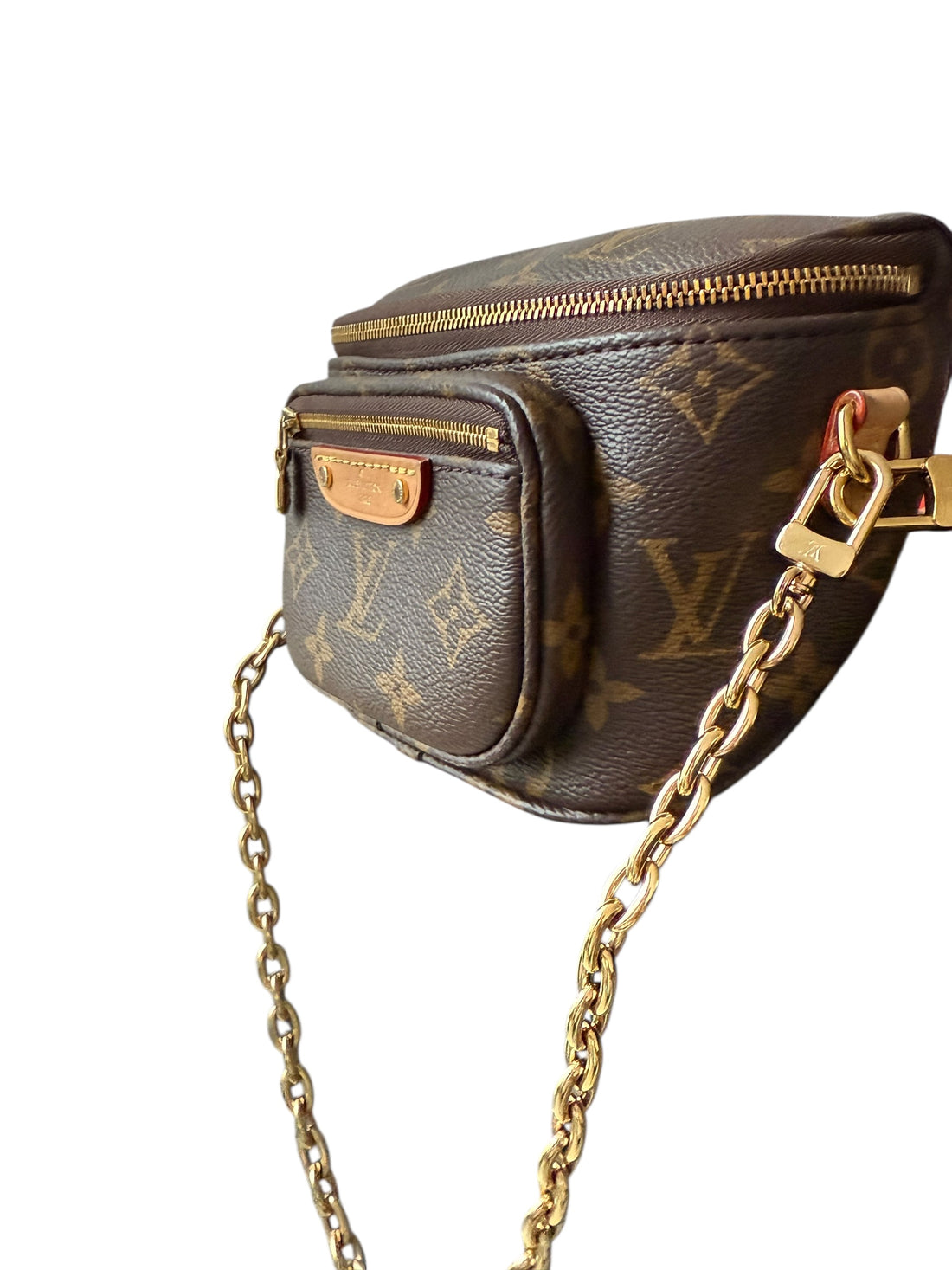 Louis Vuitton Mini Bumbag Monogram Canvas mit abnehmbarer Kette und abnehmbarem- und verstellbarem Schulterriemen