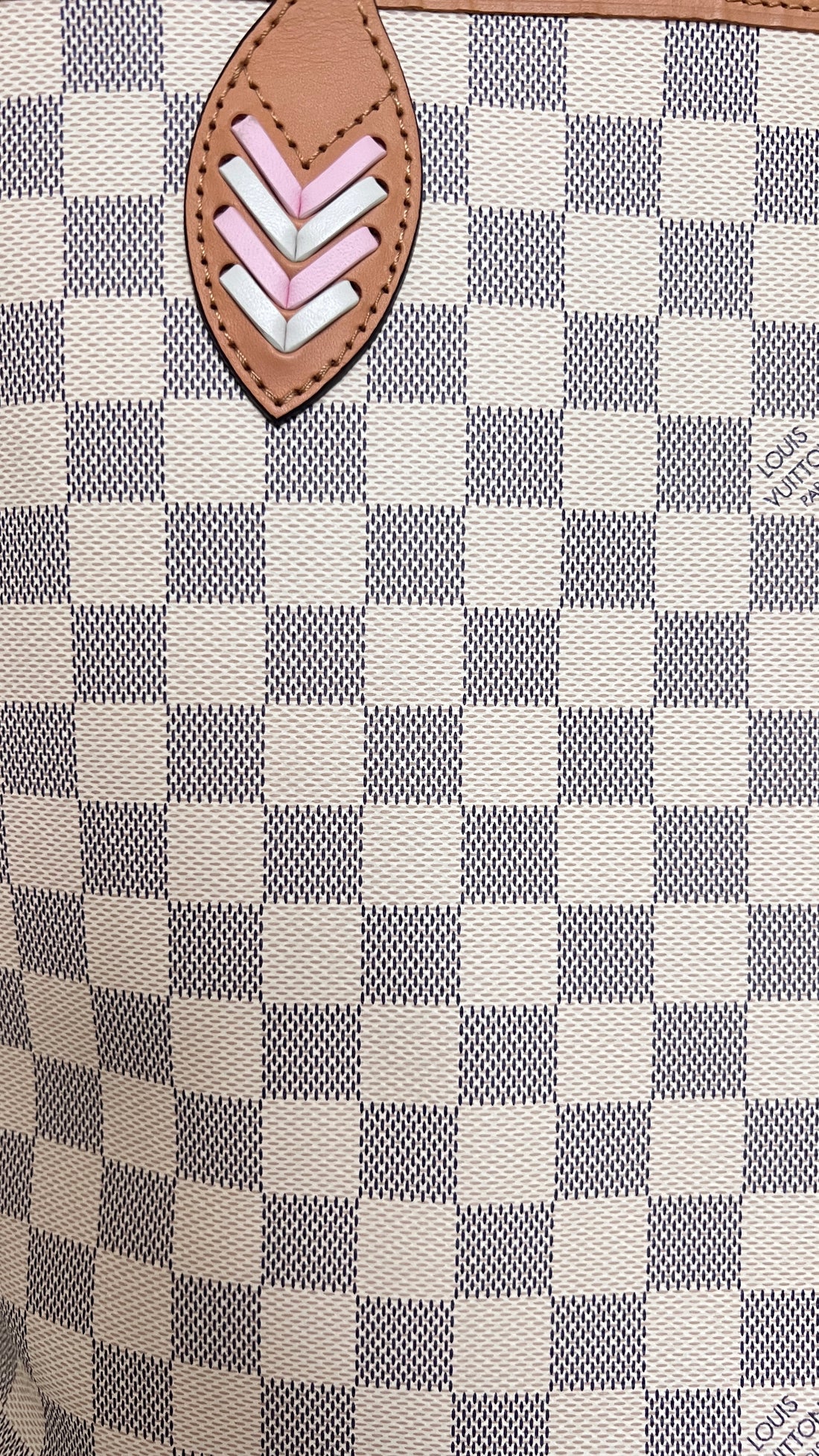 Louis Vuitton Neverfull Damier Azur Braided Rose