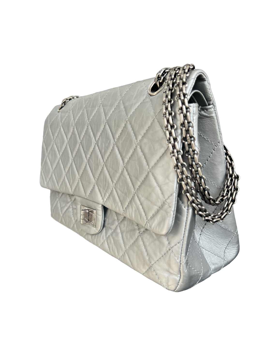 Chanel 2.55 Reissue silber Aged Calfskin