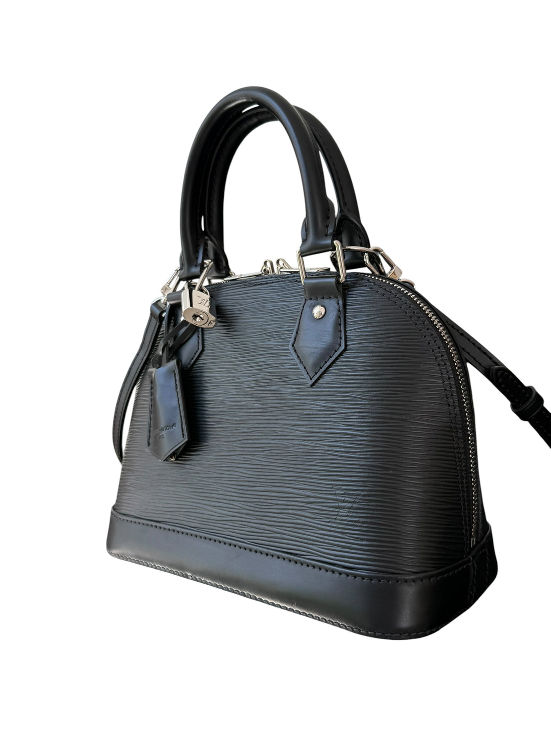 Louis Vuitton Alma BB aus schwarzem Epi Leder und silberfarbener Hardware