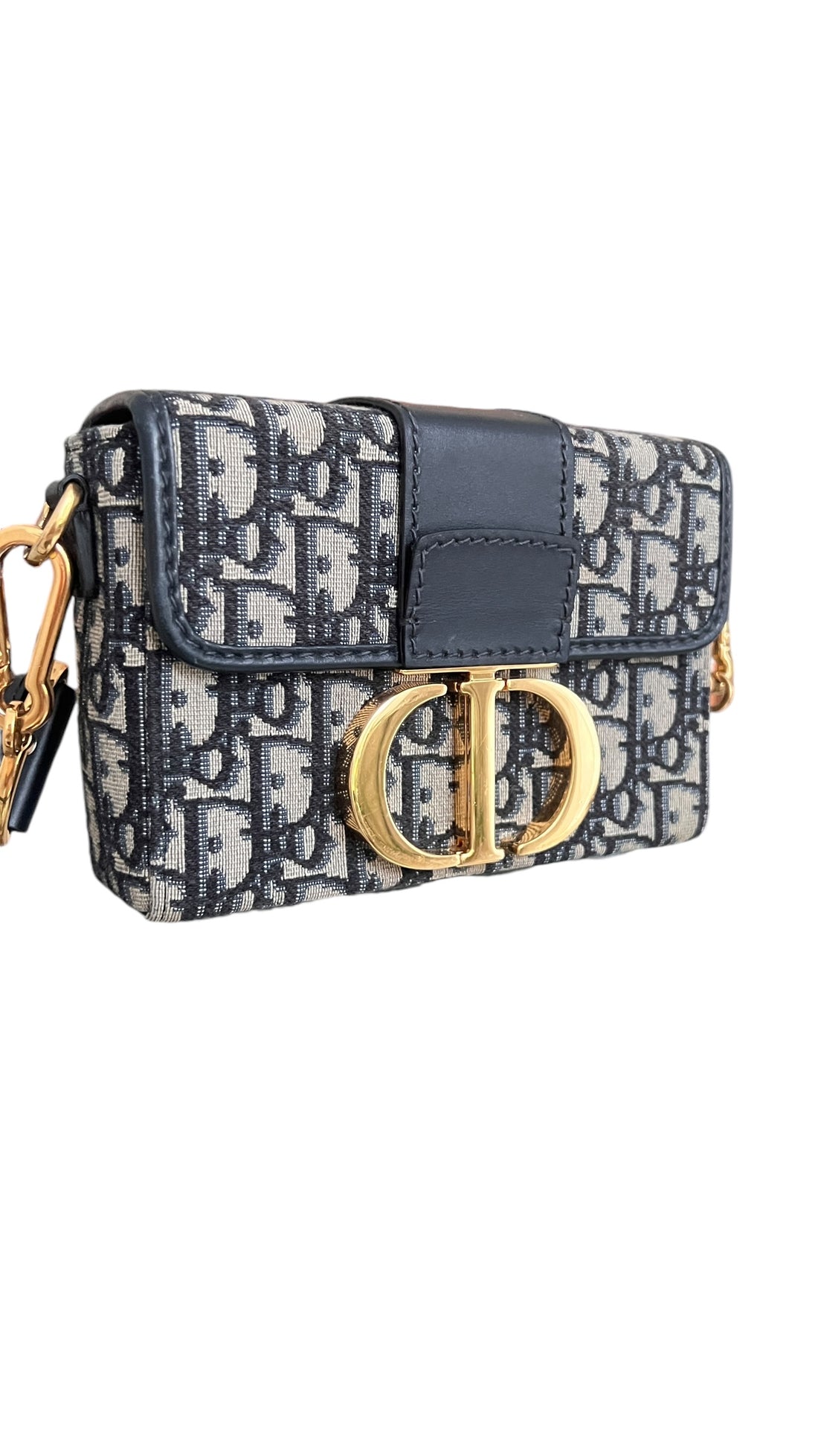 Dior 30 Montaigne Box Tasche in Oblique blau