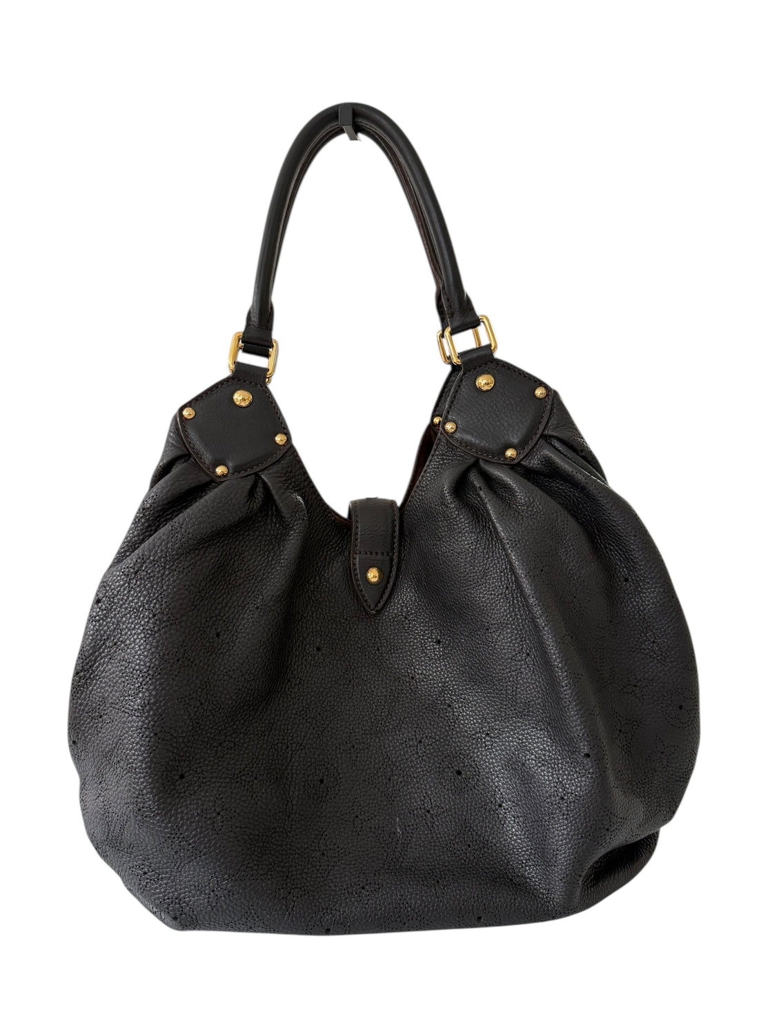 Louis Vuitton Mahina L Handtasche aus schwarzem weichem Kalbleder