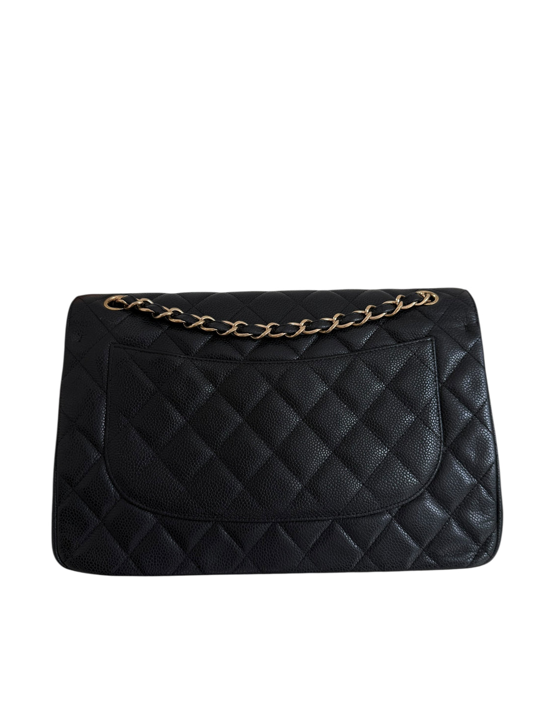 Chanel Classic Timeless Jumbo Double Flap Bag aus schwarzem Caviarleder
