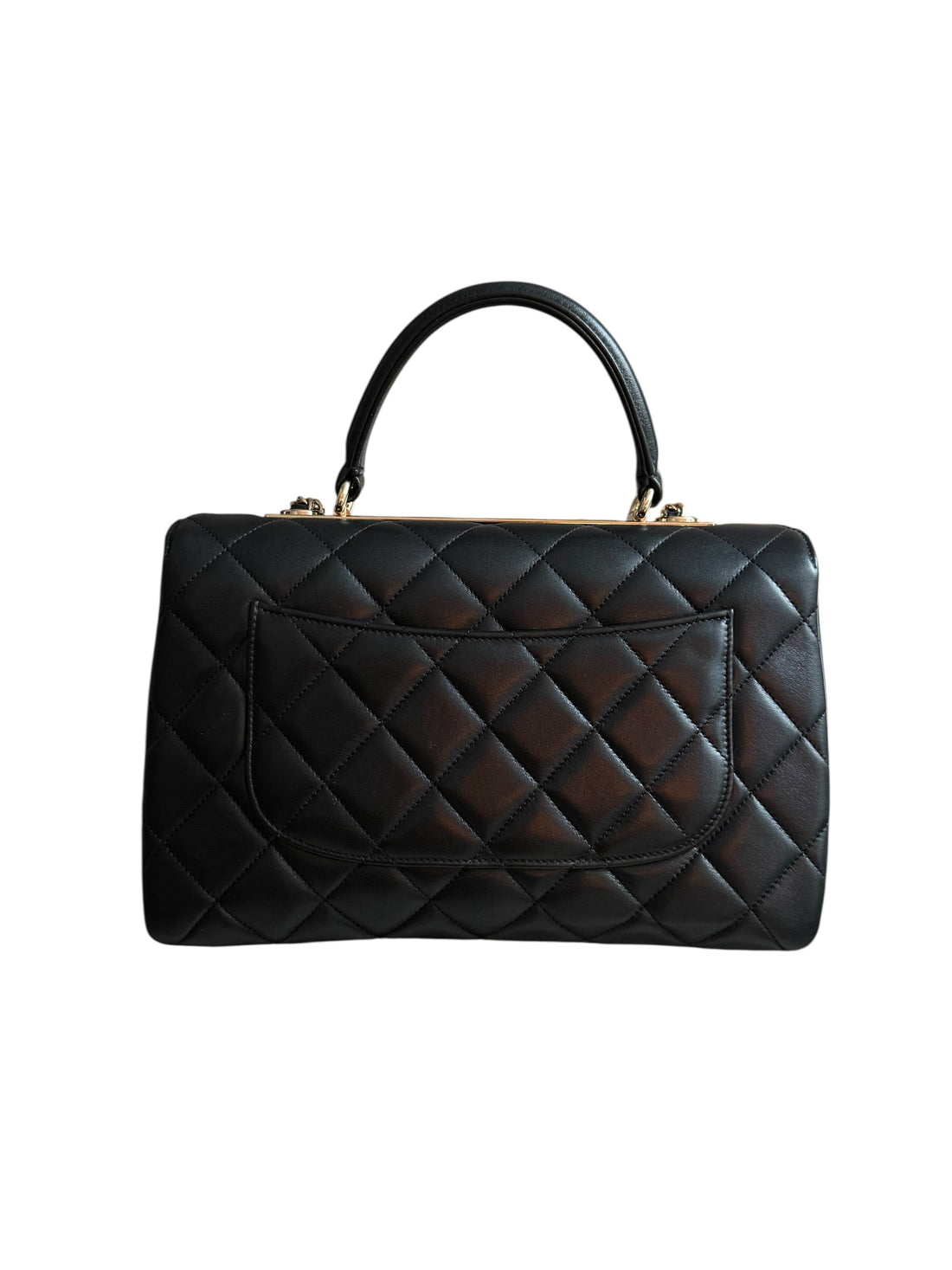 Chanel Trendy CC mit Griff aus schwarzem Lammleder und goldfarbener Hardware