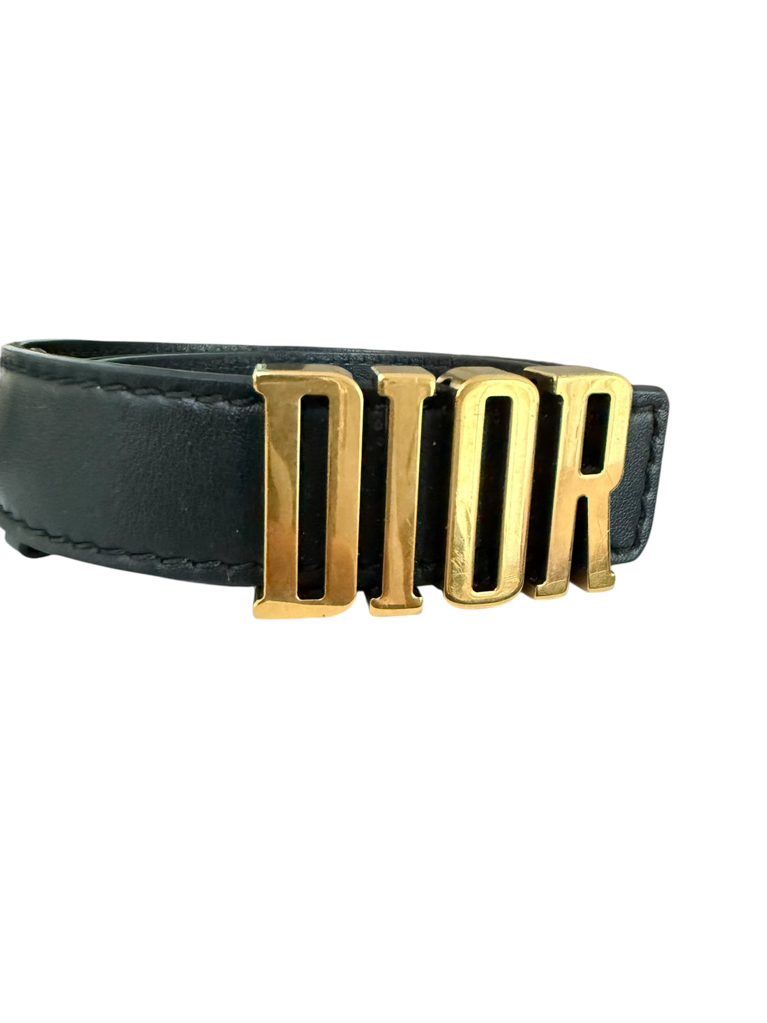 Dior Christian Dior Gürtel Lea schwarz Länge 70 cm