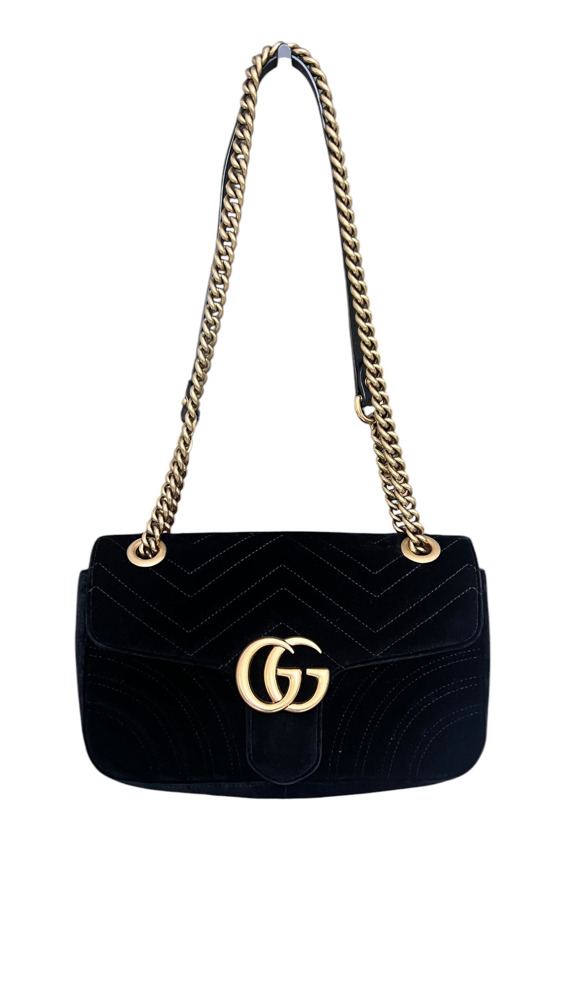 Gucci Marmont small Velvet schwarz