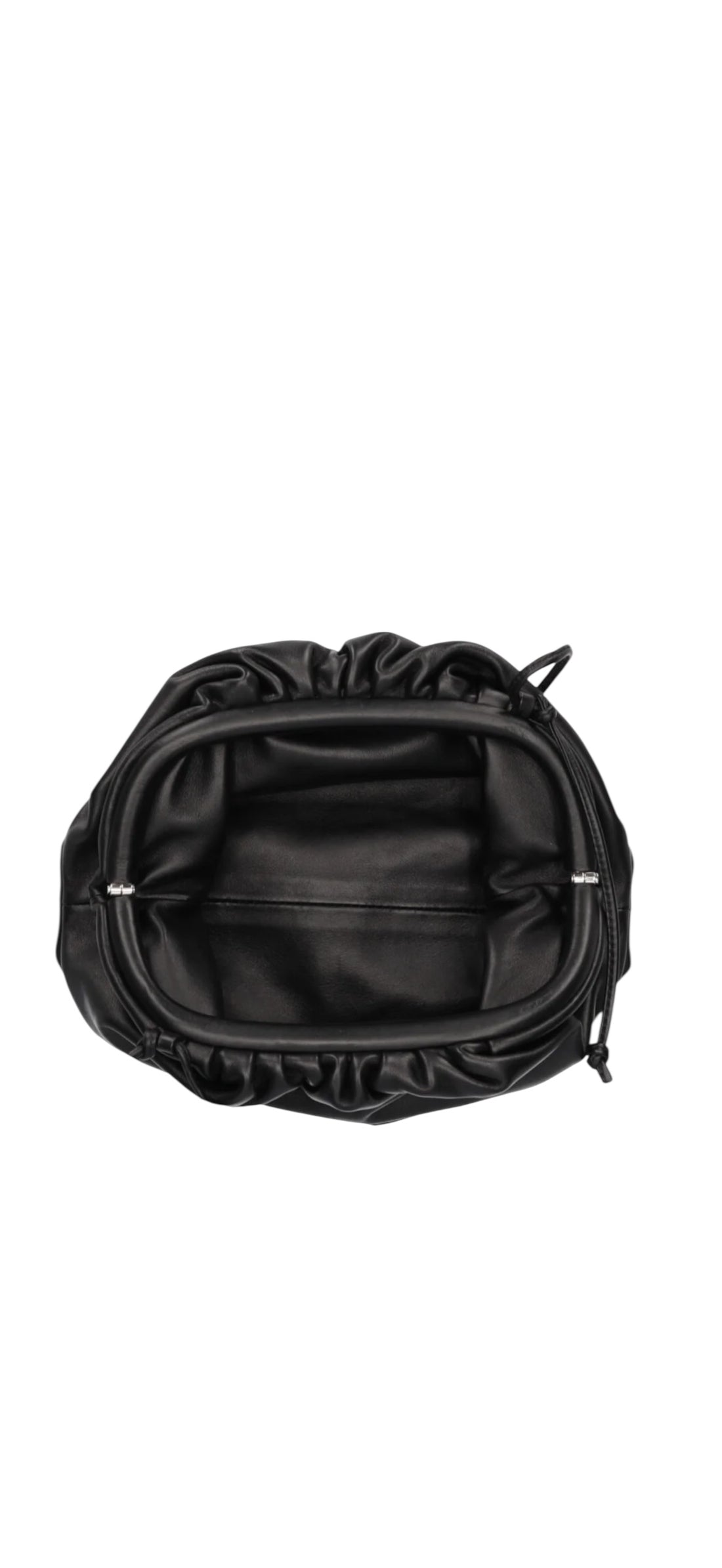 Bottega Veneta Mini Pouch aus schwarzem Glattleder