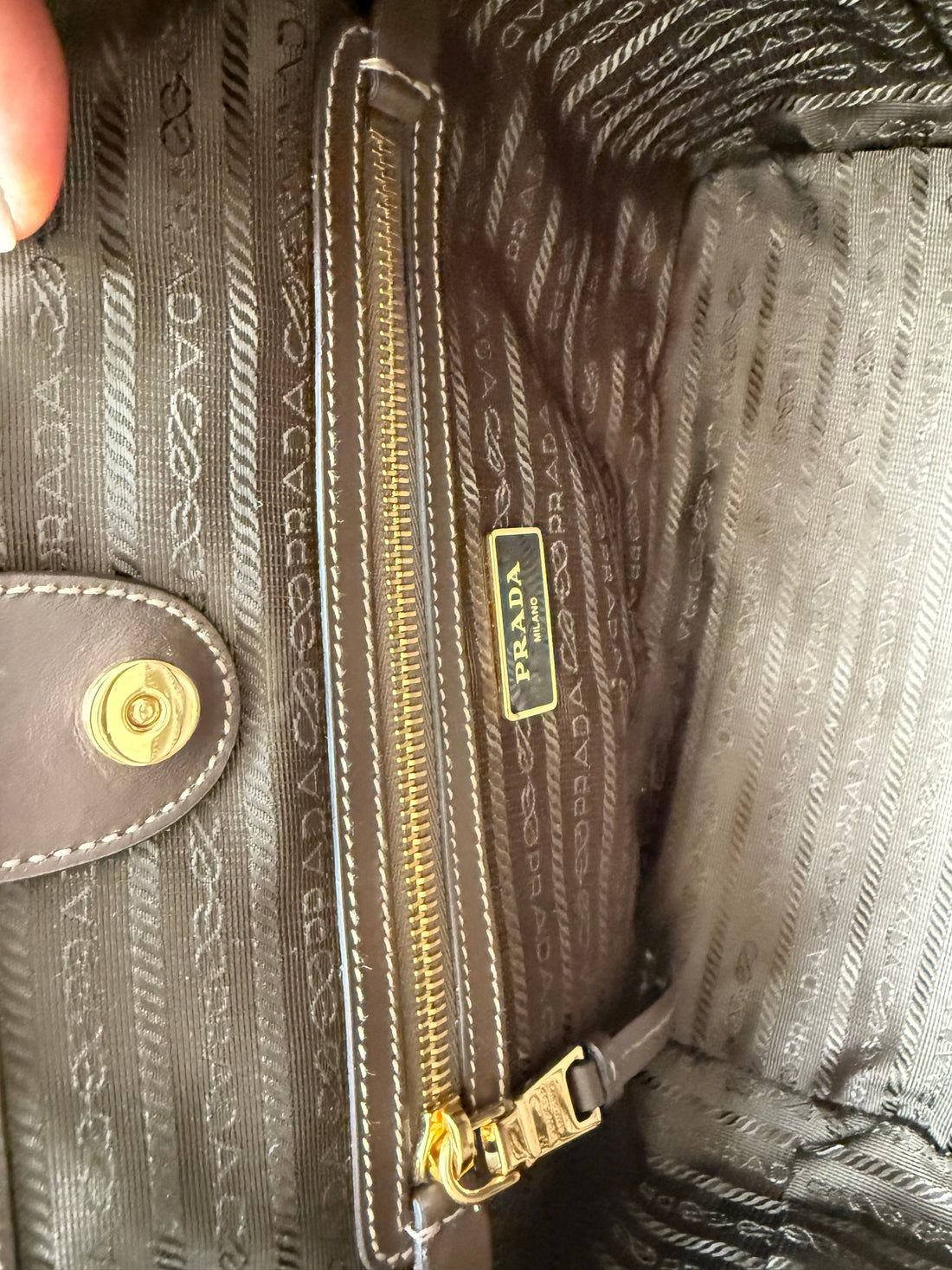Prada Logo Jaquard Beige Canvas