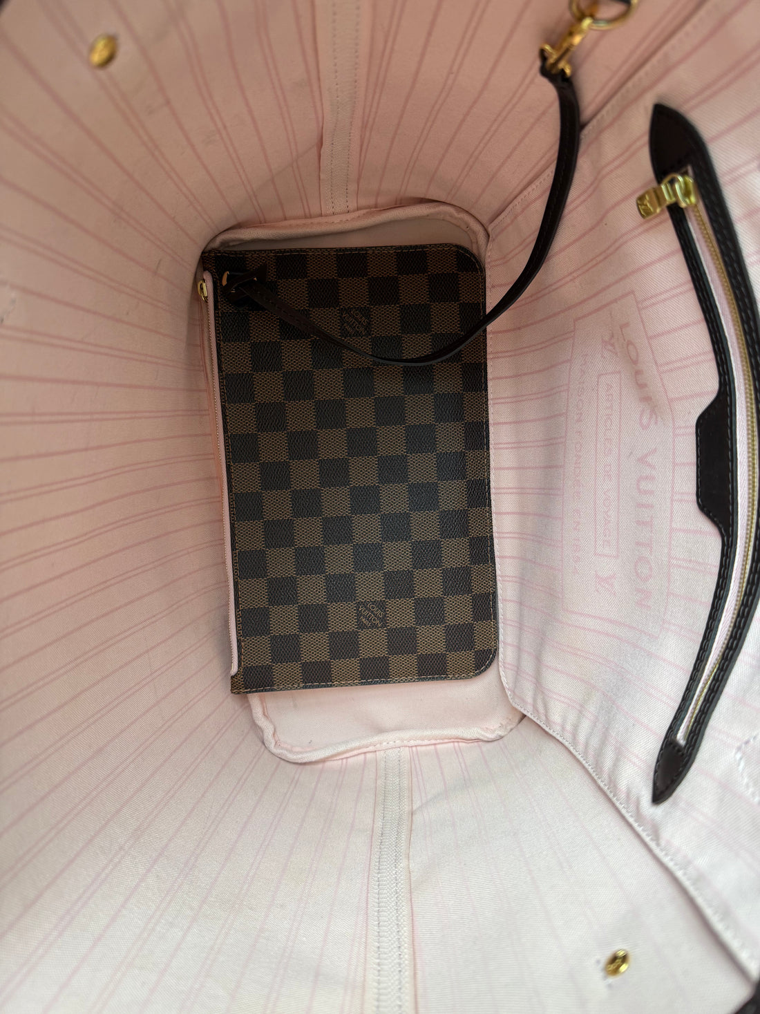 Louis Vuitton Neverfull MM Damier Ebene Canvas rose Ballerine