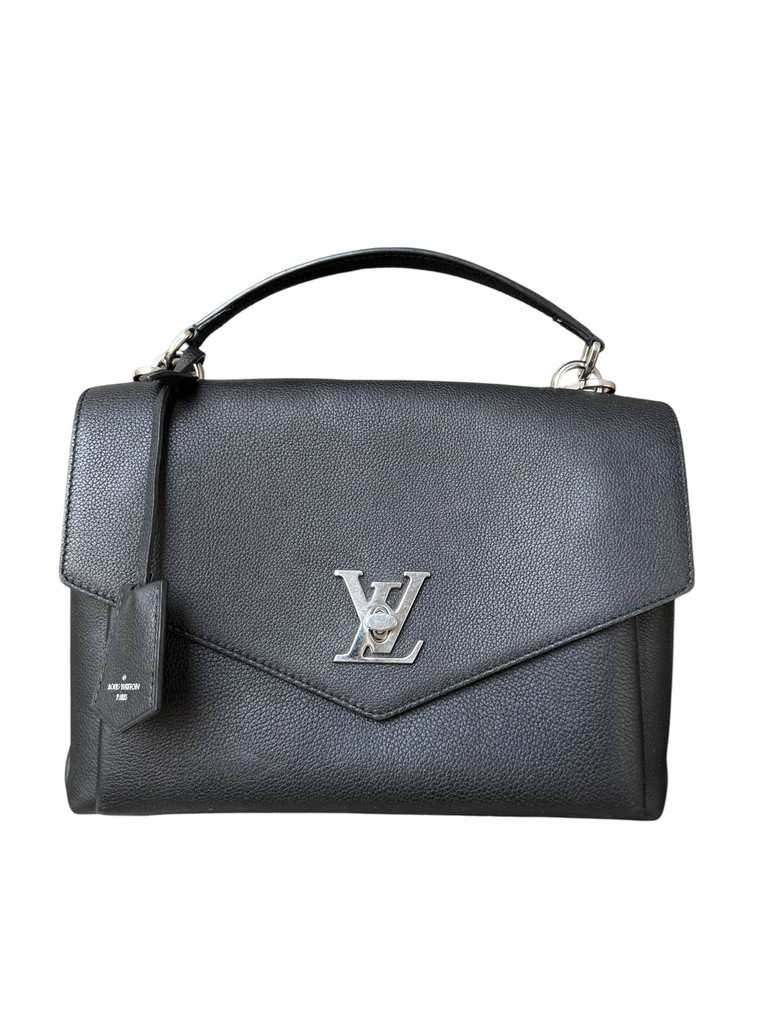 Louis Vuitton My LockMe aus genarbtem schwarzem Kalbsleder mit abnehm- und verstellbarem Schulterriemen