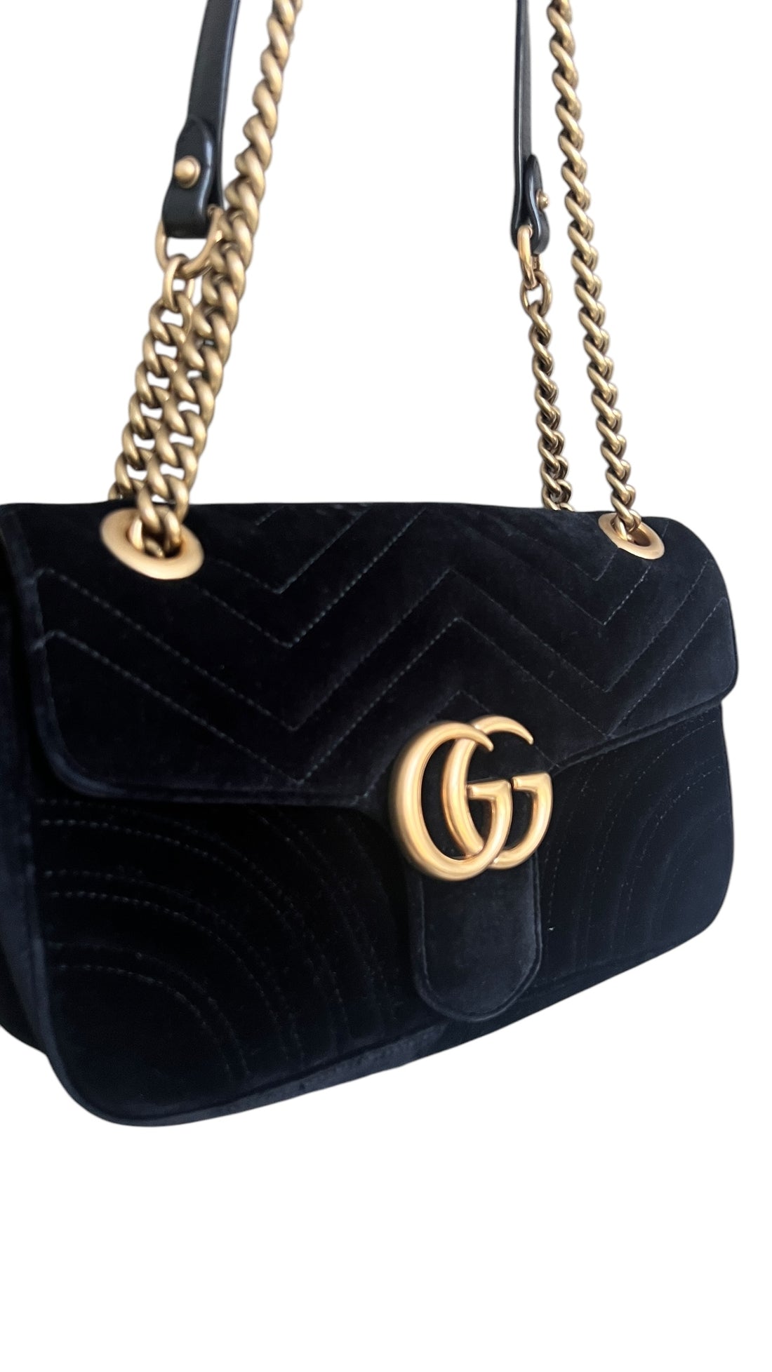 Gucci Marmont small Velvet schwarz