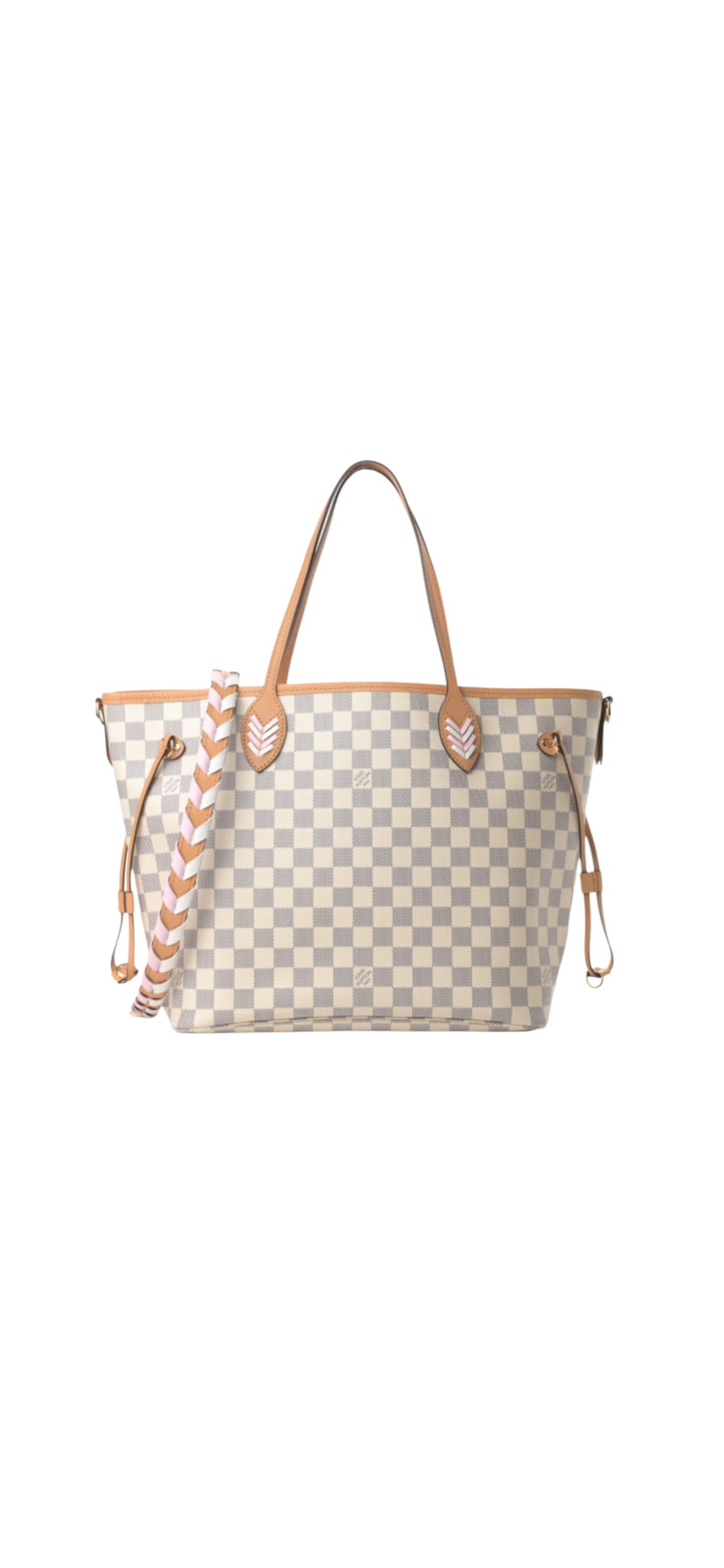 Louis Vuitton Neverfull Damier Azur Braided Rose