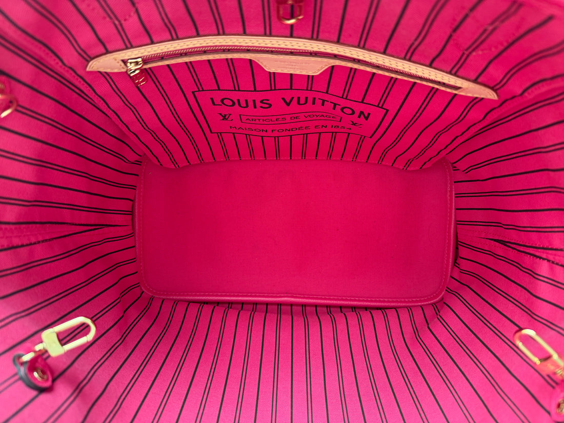 Louis Vuitton Neverfull Inside Out MM Monogram pink