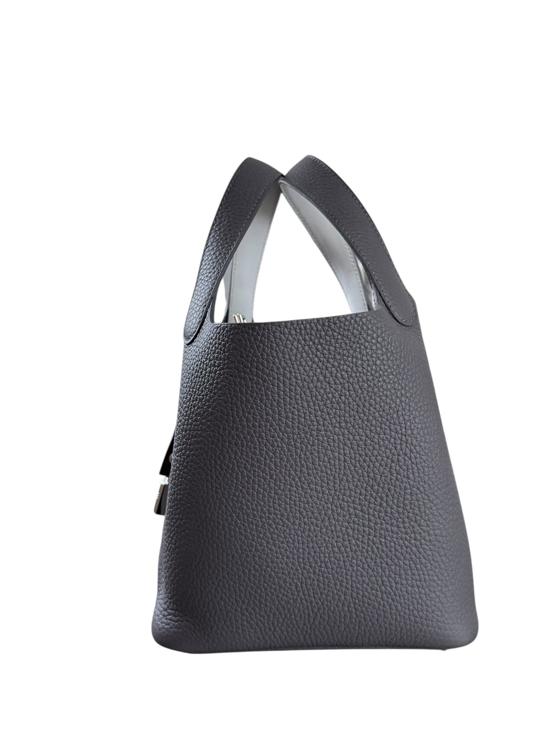 Hermès Picotin 18 Eclat in Ardoise / Gris Platine aus Taurillon Clemence Leder.