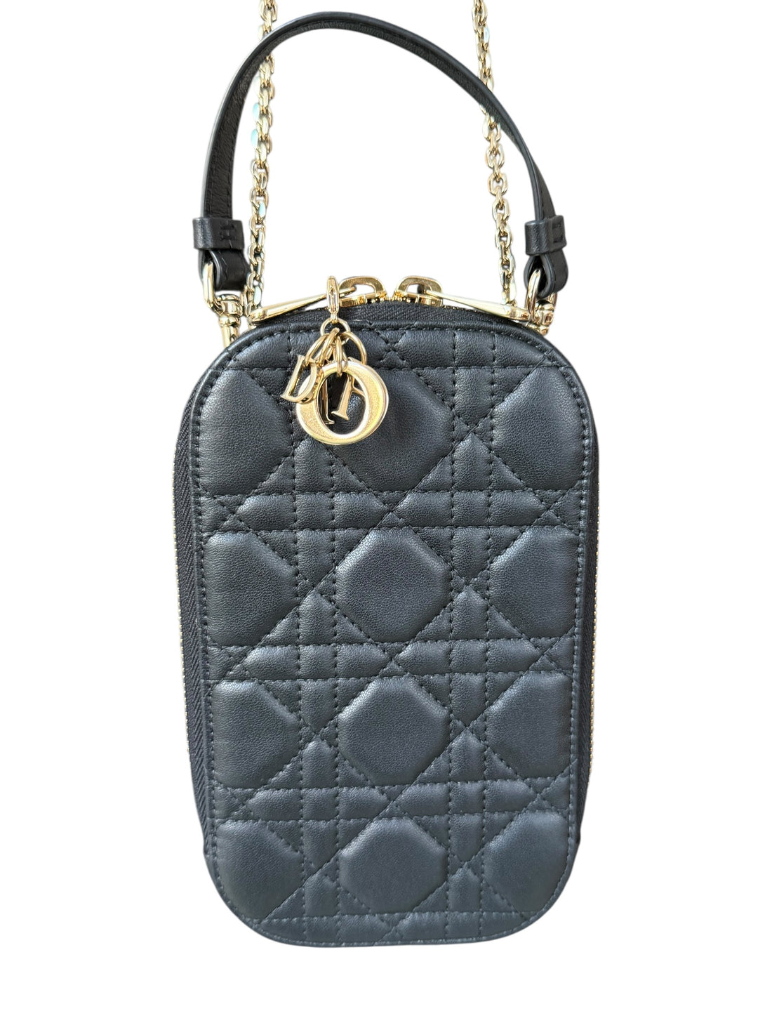Lady Dior Call’in Dior Smartphone-Hülle Handyhülle aus Cannage Lammleder in Schwarz