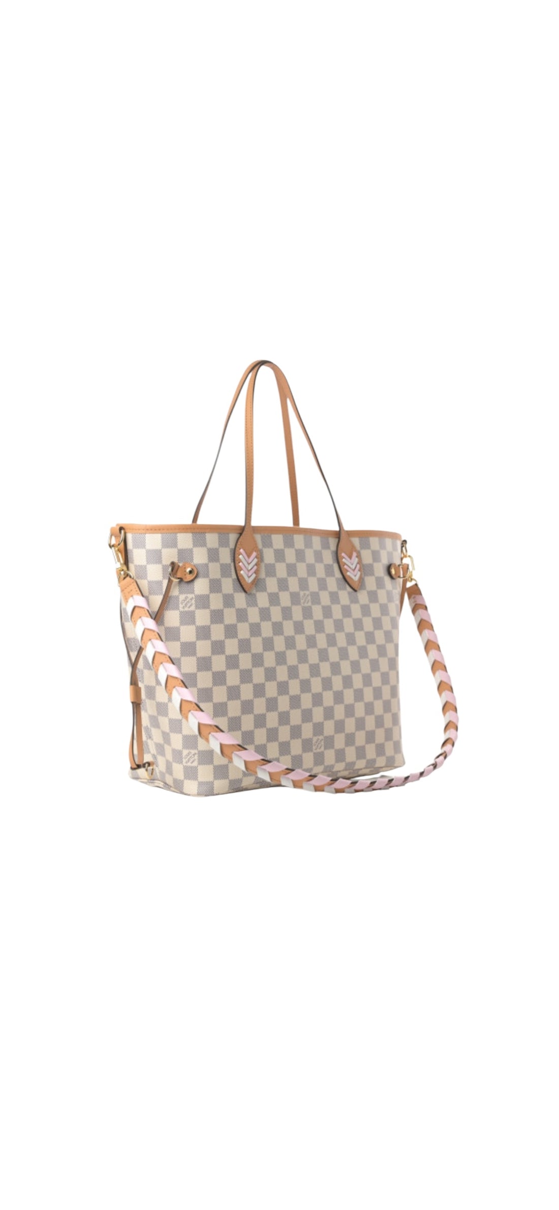 Louis Vuitton Neverfull Damier Azur Braided Rose