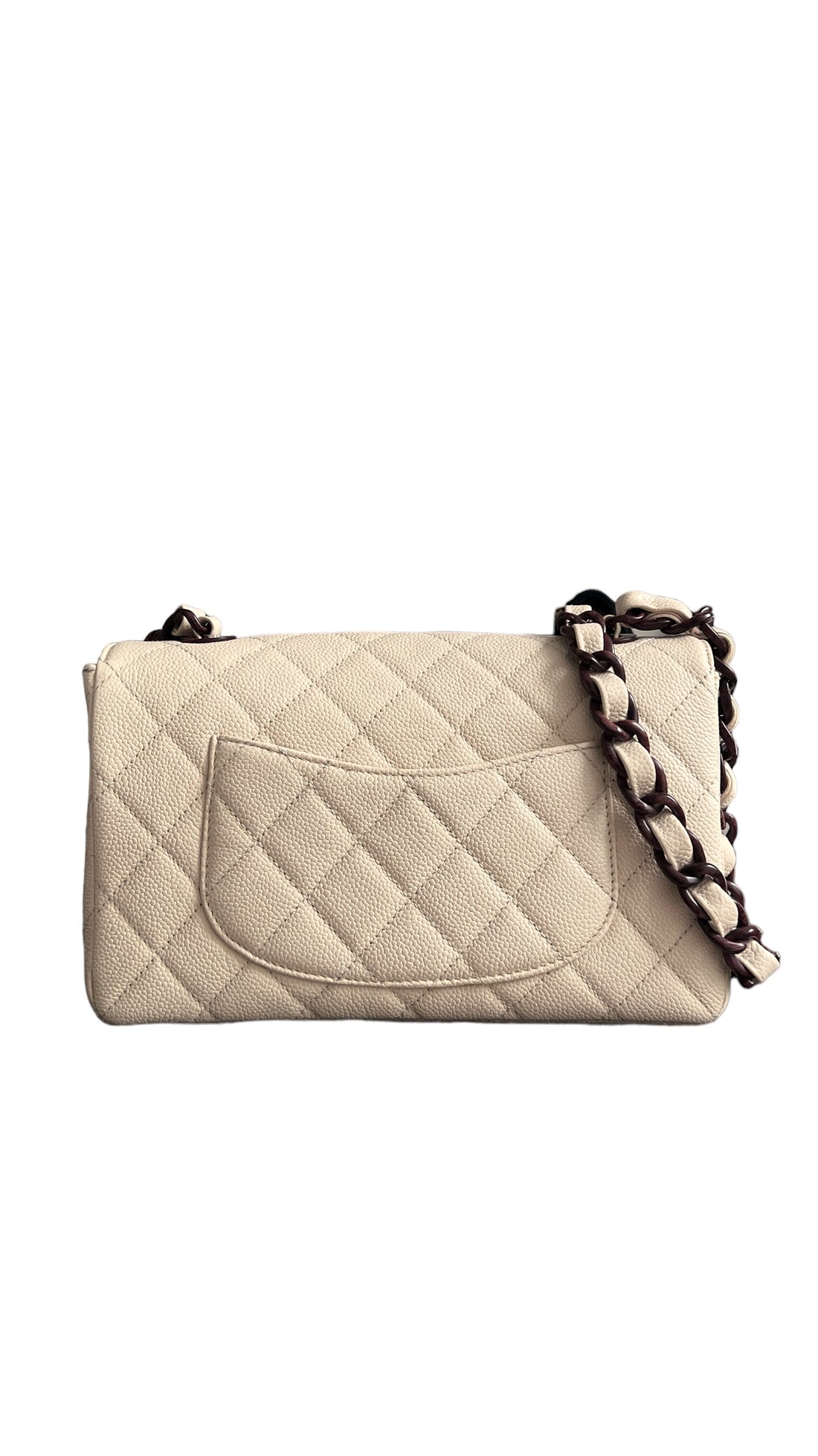 Chanel Timeless Classic Medium in beige aus Kaviarleder