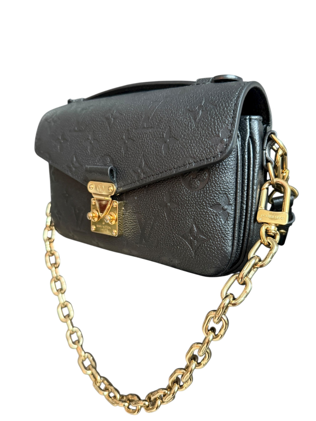 Louis Vuitton Métis East West aus schwarzem genarbtem Rindsleder