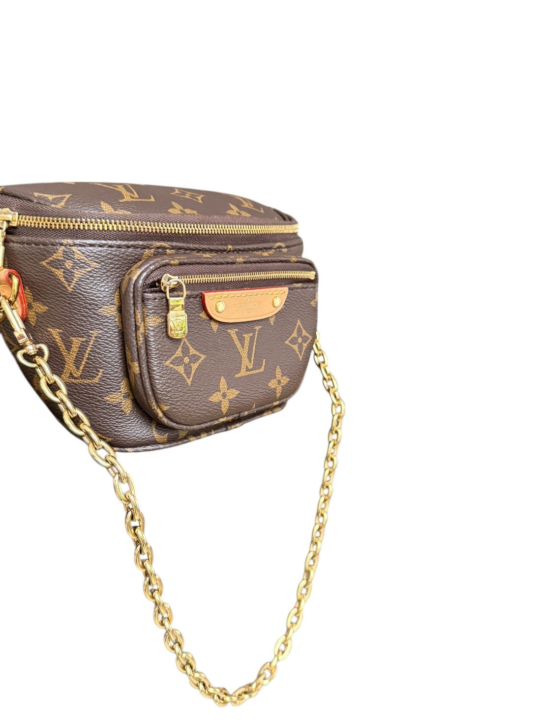 Louis Vuitton Mini Bumbag Monogram Canvas mit abnehmbarer Kette und abnehmbarem- und verstellbarem Schulterriemen