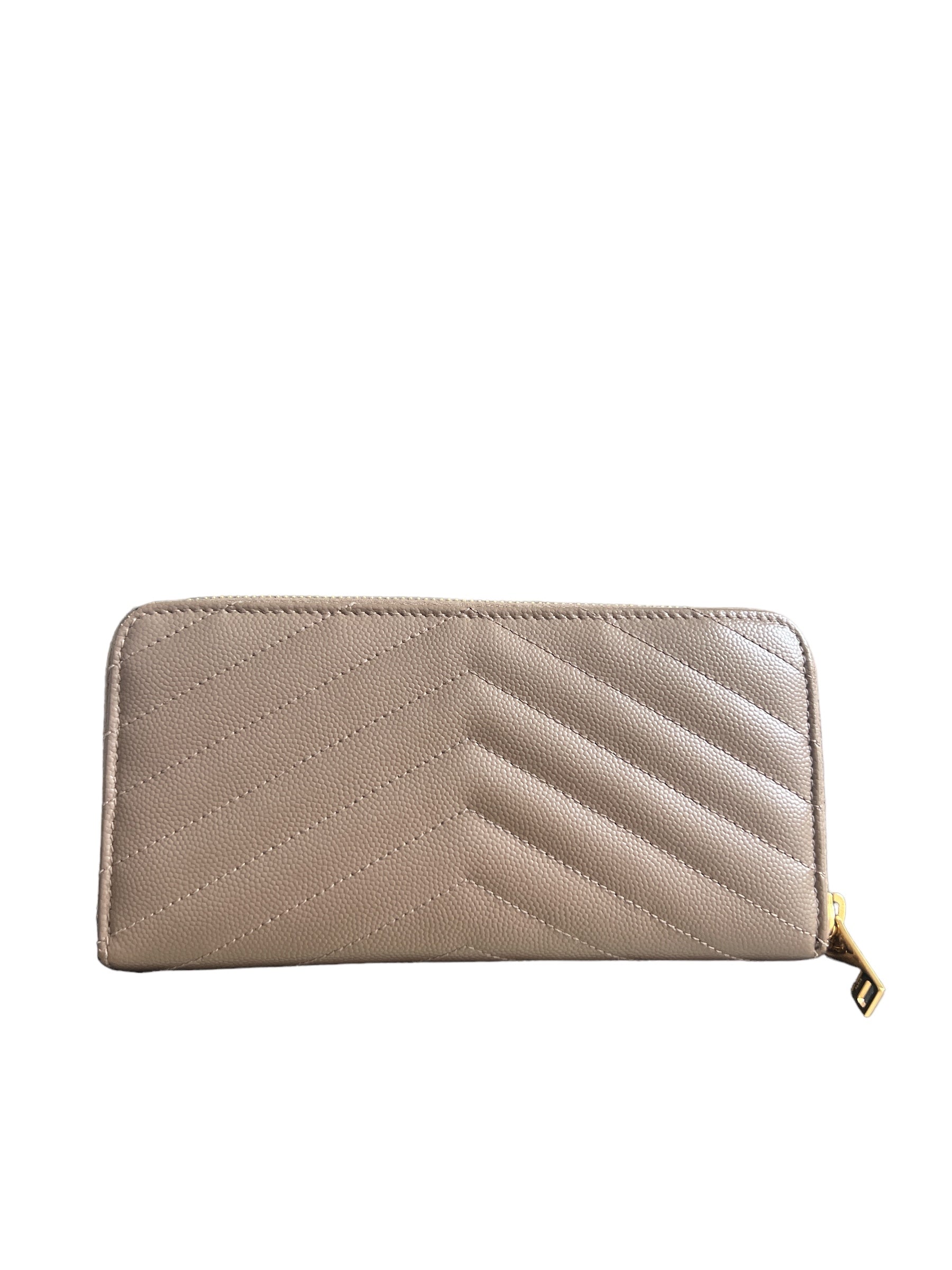 Portefeuille YSL Saint Laurent Cassandre Matelassé Cuir Noir - Fabriqué En Italie