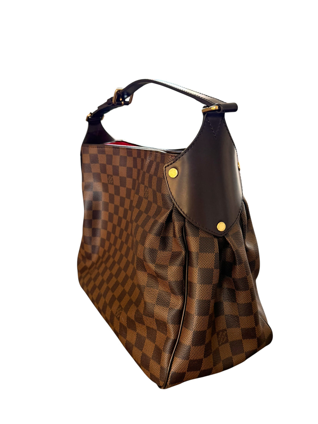 Louis Vuitton Reggia in Damier Ebene mit verstellbarem Schulterriemen.