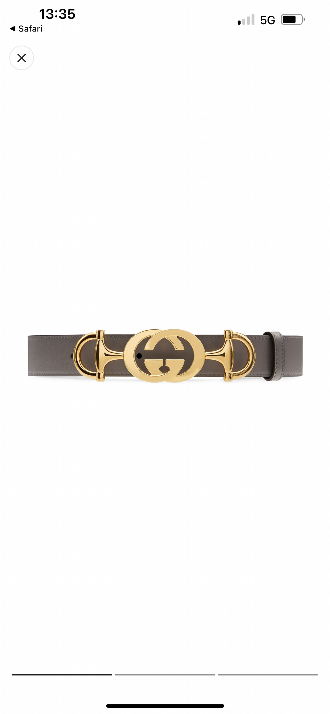 Gucci Gorsebit Buckle Gürtel grau