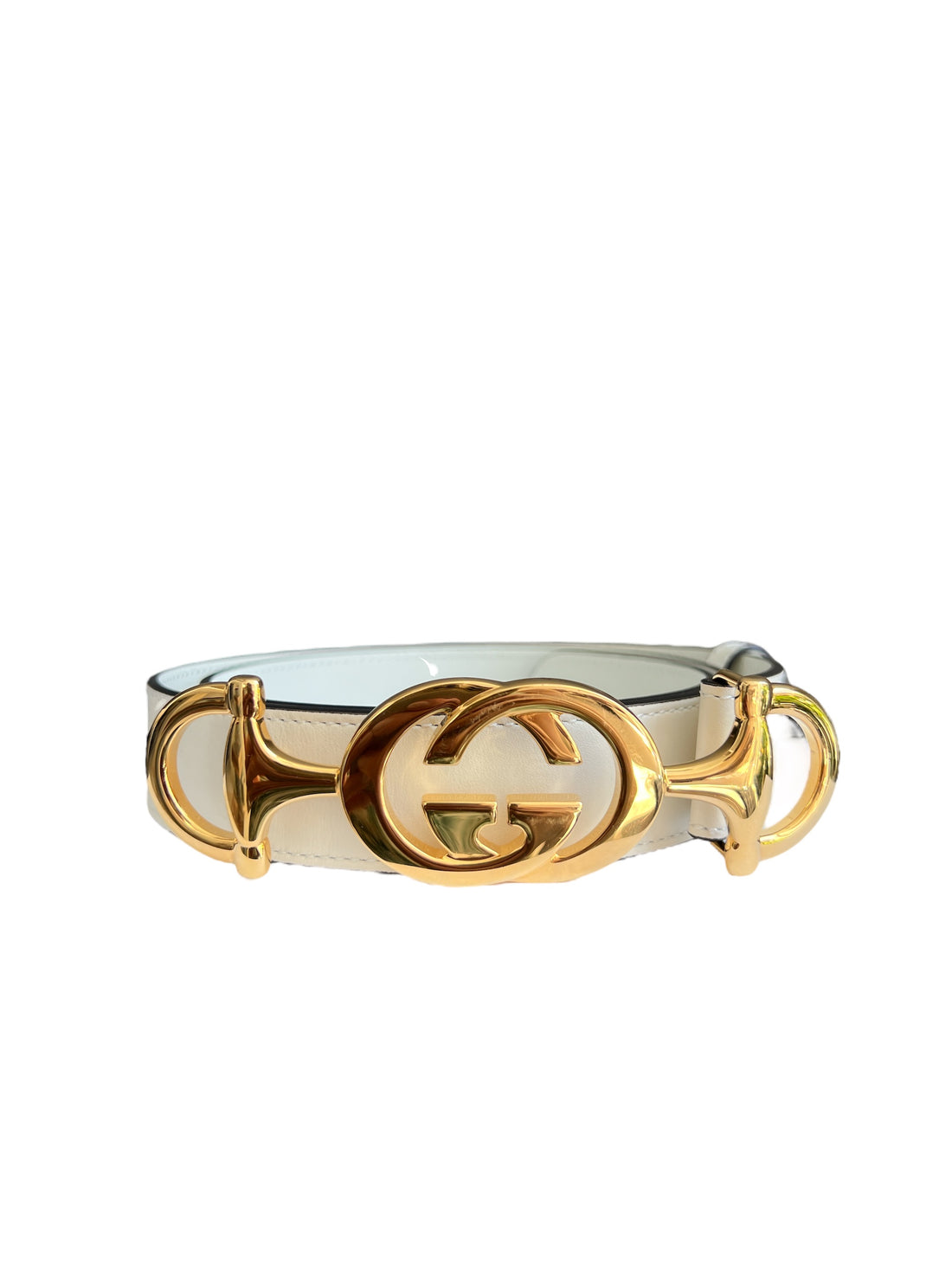 Gucci Horsebit Buckle Gürtel weiss